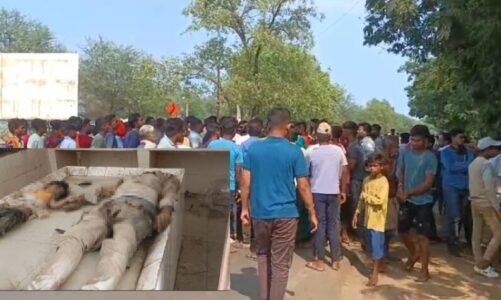 दर्दनाक सड़क हादसा; तेज रफ्तार ट्रक की ठोकर से बाइक सवार चार लोगों की मौत…आक्रोशित ग्रामीणों ने किया चक्काजाम