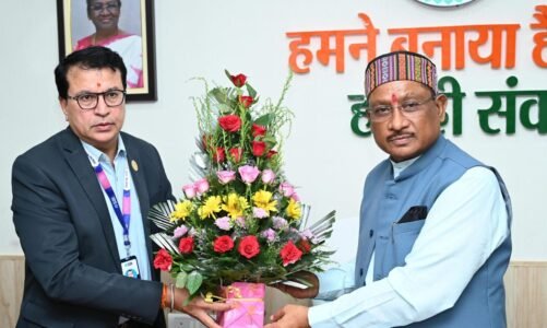 मुख्यमंत्री से एसबीआई के मुख्य महाप्रबंधक श्री चंद्रशेखर शर्मा ने की सौजन्य मुलाकात