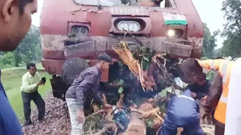 पेड़ से टकराई रेल, डिरेल हुआ इंजन, पायलट को भी आई चोट, कई गाड़‍ियां रद्द