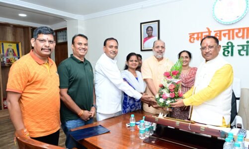 आज क्रीड़ा भारती के प्रतिनिधि मंडल ने मुख्यमंत्री  विष्णुदेव साय से सौजन्य मुलाक़ात की