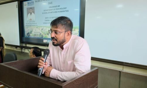 मैट्स विश्वविद्यालय में वर्ल्ड सुसाइड प्रिवेंशन डे पर अतिथि व्याख्यान का आयोजन