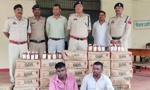 मनेन्द्रगढ़-चिरमिरी-भरतपुर जिले की खाड़गवां पुलिस ने अवैध अंग्रेजी शराब की बड़ी खेप पकड़ी