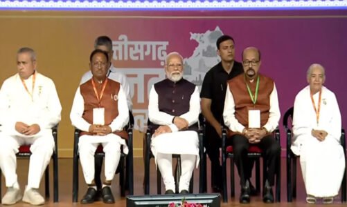 PM मोदी और CM साय ब्रम्ह कुमारीज शांति शिखर उद्घाटन समारोह में हुए शामिल
