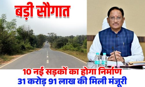 जशपुर जिले की 10 सड़कों के लिए 31 करोड़ 91 लाख रुपये की स्वीकृति